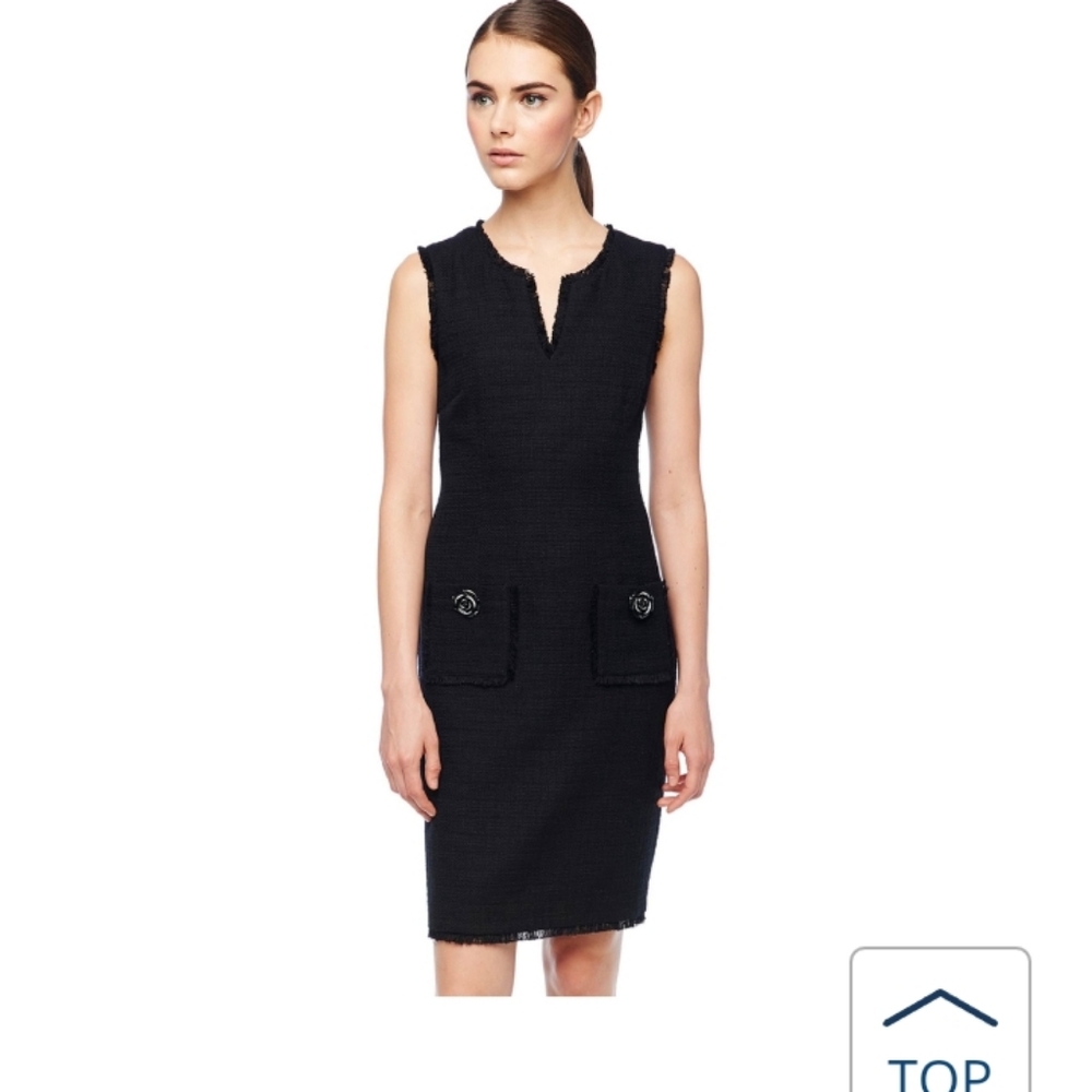 Karl Lagerfeld Tweed shift black dress size 4